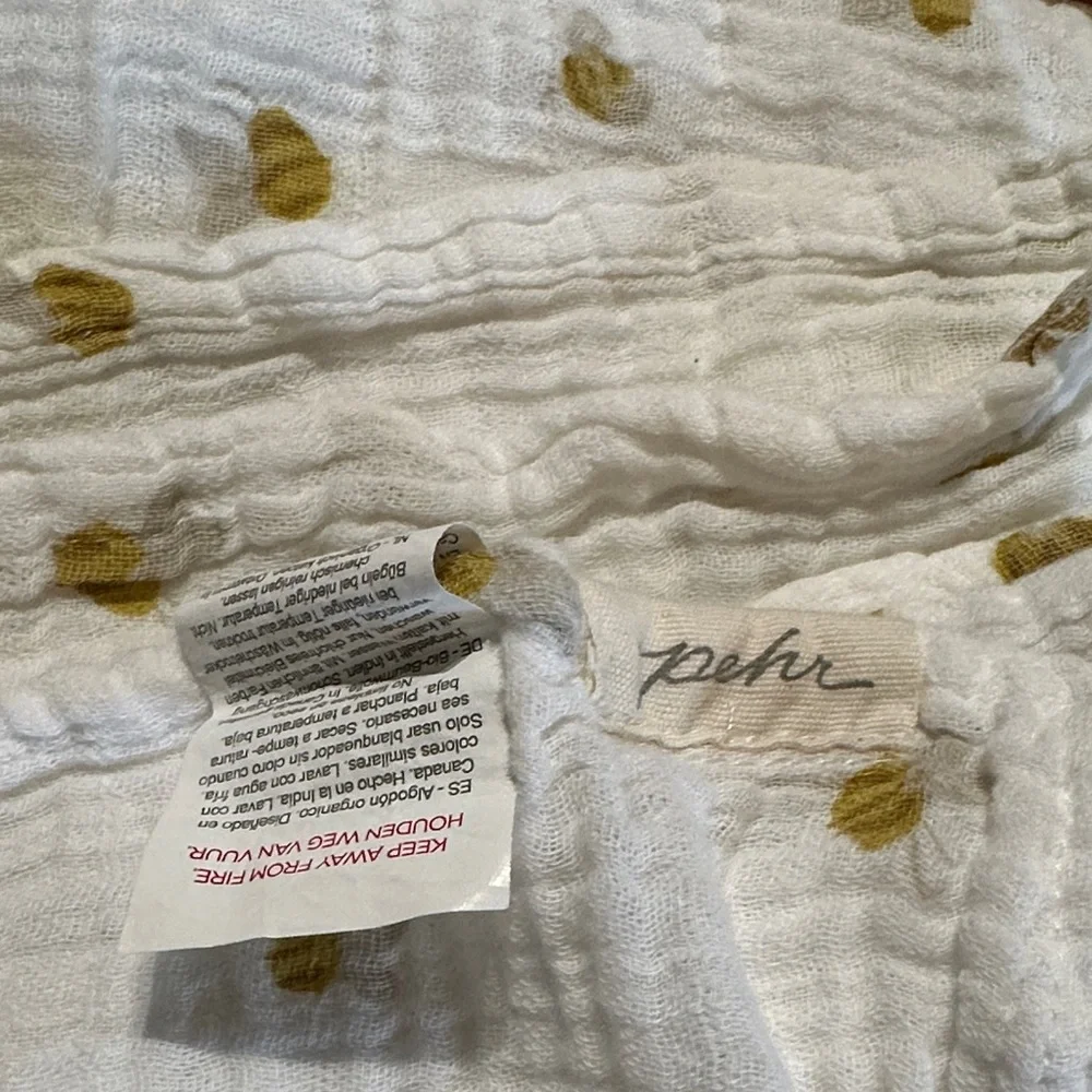 Pehr Swaddle and Burp Cloth Set in Mustard Bee Print - Kids Accessories